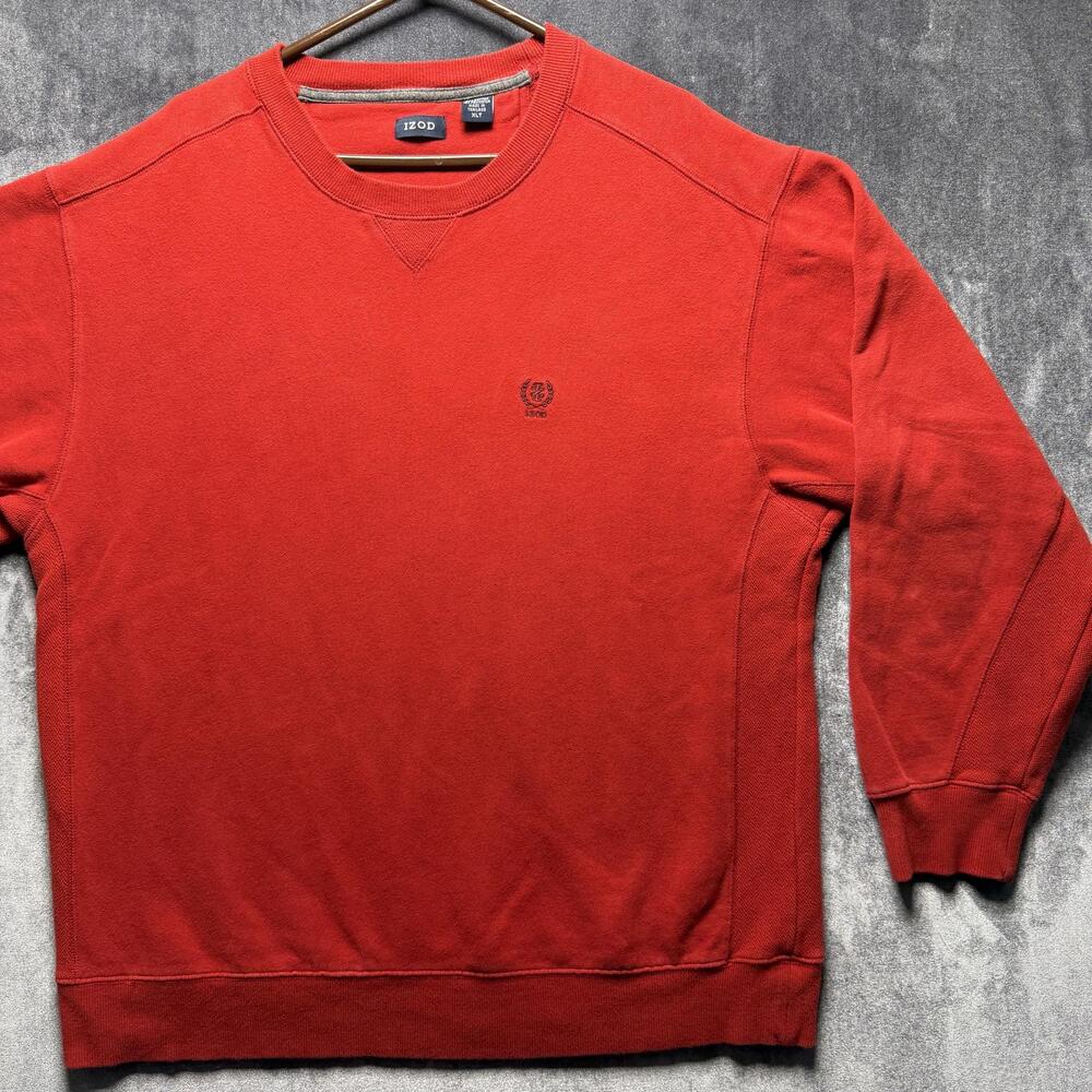 IZOD Sweatshirt Mens XLT Red Fleece Embroidered Logo Pullover Big & Tall
